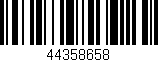 Código de barras (EAN, GTIN, SKU, ISBN): '44358658'
