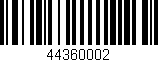 Código de barras (EAN, GTIN, SKU, ISBN): '44360002'