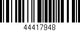 Código de barras (EAN, GTIN, SKU, ISBN): '44417948'