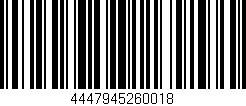 Código de barras (EAN, GTIN, SKU, ISBN): '4447945260018'