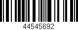 Código de barras (EAN, GTIN, SKU, ISBN): '44545692'