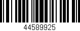Código de barras (EAN, GTIN, SKU, ISBN): '44589925'