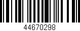 Código de barras (EAN, GTIN, SKU, ISBN): '44670298'