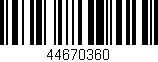 Código de barras (EAN, GTIN, SKU, ISBN): '44670360'