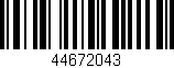 Código de barras (EAN, GTIN, SKU, ISBN): '44672043'