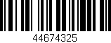 Código de barras (EAN, GTIN, SKU, ISBN): '44674325'