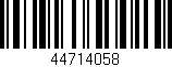 Código de barras (EAN, GTIN, SKU, ISBN): '44714058'