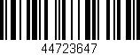 Código de barras (EAN, GTIN, SKU, ISBN): '44723647'