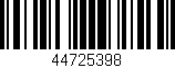 Código de barras (EAN, GTIN, SKU, ISBN): '44725398'