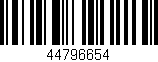 Código de barras (EAN, GTIN, SKU, ISBN): '44796654'