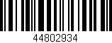 Código de barras (EAN, GTIN, SKU, ISBN): '44802934'