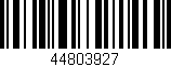 Código de barras (EAN, GTIN, SKU, ISBN): '44803927'