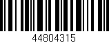 Código de barras (EAN, GTIN, SKU, ISBN): '44804315'
