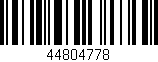 Código de barras (EAN, GTIN, SKU, ISBN): '44804778'