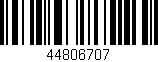 Código de barras (EAN, GTIN, SKU, ISBN): '44806707'