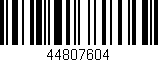 Código de barras (EAN, GTIN, SKU, ISBN): '44807604'