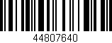 Código de barras (EAN, GTIN, SKU, ISBN): '44807640'