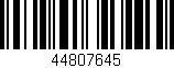 Código de barras (EAN, GTIN, SKU, ISBN): '44807645'