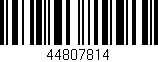 Código de barras (EAN, GTIN, SKU, ISBN): '44807814'
