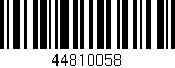 Código de barras (EAN, GTIN, SKU, ISBN): '44810058'