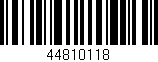 Código de barras (EAN, GTIN, SKU, ISBN): '44810118'