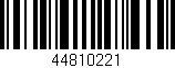 Código de barras (EAN, GTIN, SKU, ISBN): '44810221'