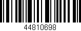 Código de barras (EAN, GTIN, SKU, ISBN): '44810698'