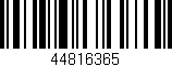 Código de barras (EAN, GTIN, SKU, ISBN): '44816365'