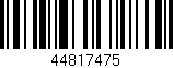Código de barras (EAN, GTIN, SKU, ISBN): '44817475'