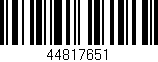 Código de barras (EAN, GTIN, SKU, ISBN): '44817651'