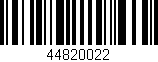 Código de barras (EAN, GTIN, SKU, ISBN): '44820022'