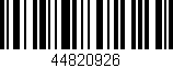 Código de barras (EAN, GTIN, SKU, ISBN): '44820926'