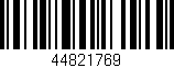 Código de barras (EAN, GTIN, SKU, ISBN): '44821769'