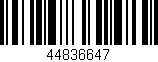 Código de barras (EAN, GTIN, SKU, ISBN): '44836647'