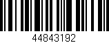 Código de barras (EAN, GTIN, SKU, ISBN): '44843192'