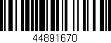 Código de barras (EAN, GTIN, SKU, ISBN): '44891670'
