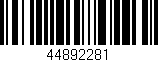 Código de barras (EAN, GTIN, SKU, ISBN): '44892281'