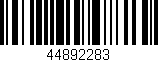 Código de barras (EAN, GTIN, SKU, ISBN): '44892283'