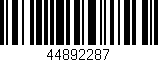 Código de barras (EAN, GTIN, SKU, ISBN): '44892287'