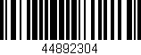 Código de barras (EAN, GTIN, SKU, ISBN): '44892304'