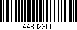Código de barras (EAN, GTIN, SKU, ISBN): '44892306'