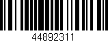 Código de barras (EAN, GTIN, SKU, ISBN): '44892311'