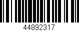 Código de barras (EAN, GTIN, SKU, ISBN): '44892317'