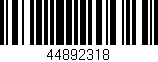 Código de barras (EAN, GTIN, SKU, ISBN): '44892318'