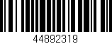 Código de barras (EAN, GTIN, SKU, ISBN): '44892319'