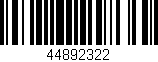 Código de barras (EAN, GTIN, SKU, ISBN): '44892322'