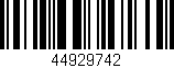 Código de barras (EAN, GTIN, SKU, ISBN): '44929742'