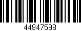 Código de barras (EAN, GTIN, SKU, ISBN): '44947598'