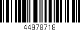 Código de barras (EAN, GTIN, SKU, ISBN): '44978718'