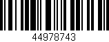 Código de barras (EAN, GTIN, SKU, ISBN): '44978743'